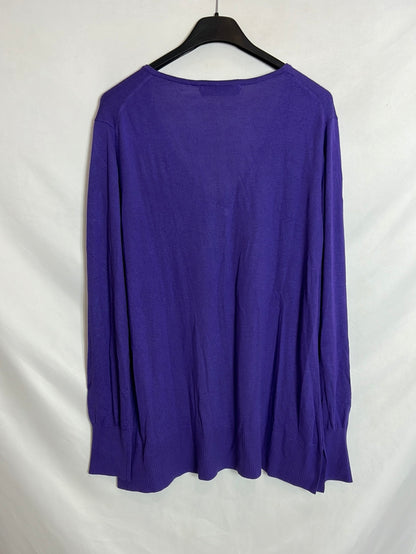 EL CORTE INGLÉS. Purple V-neck sweater TM