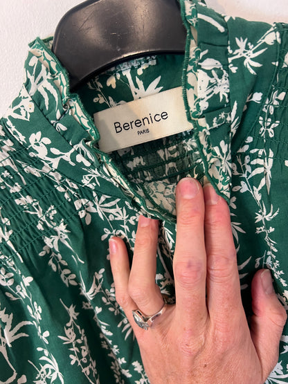 BERENICE. Blusa verde estampada