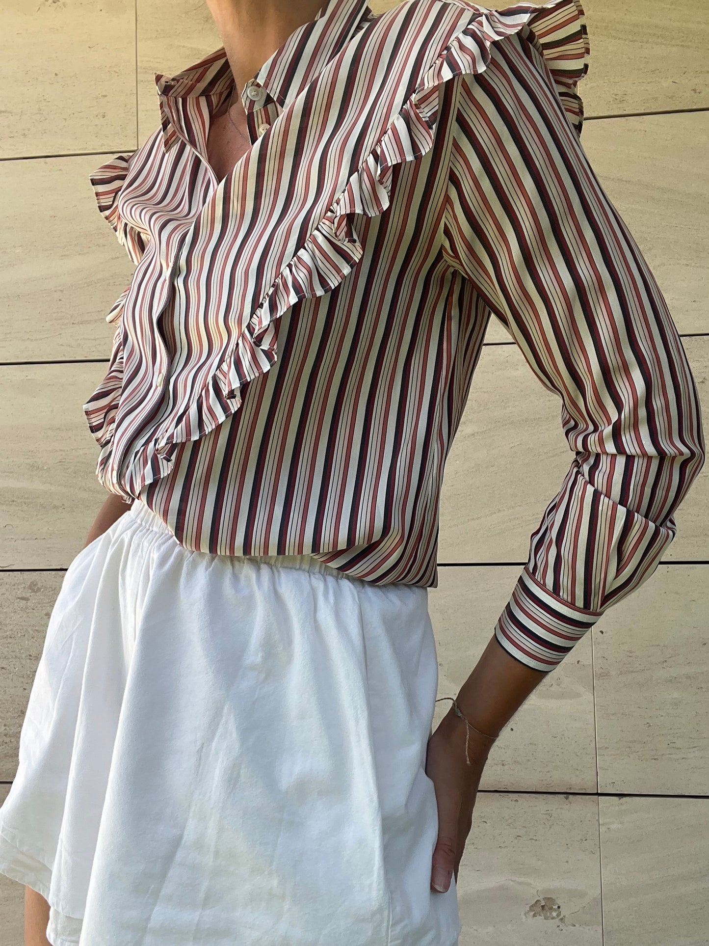 MASSCOB. Blusa seda rayas. T S