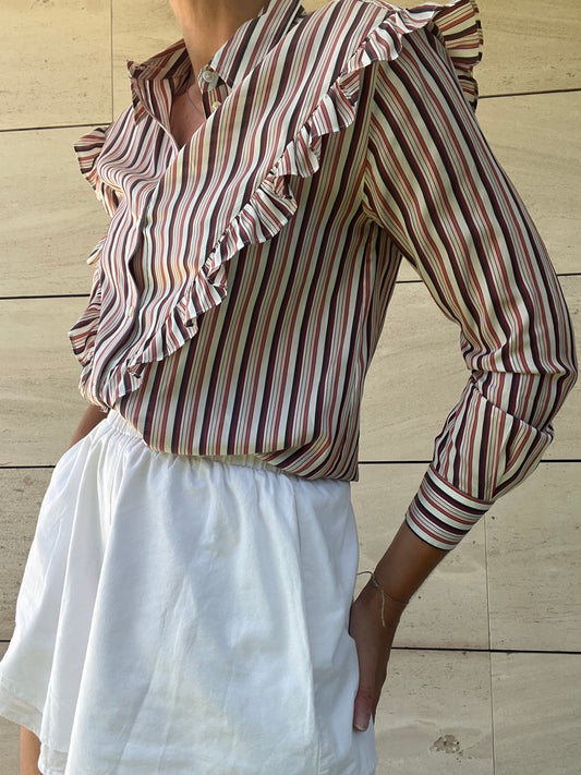 MASSCOB. Blusa seda rayas. T S