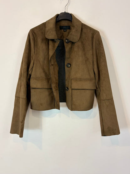 ZARA. Chaqueta caqui efecto piel
