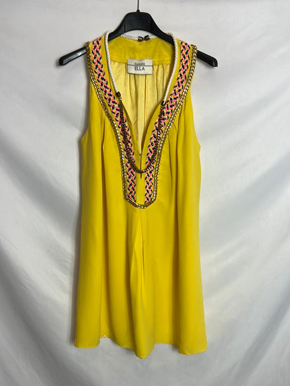 ELLA LUNA. Yellow dress with necklaces TU (S/M) (tara)