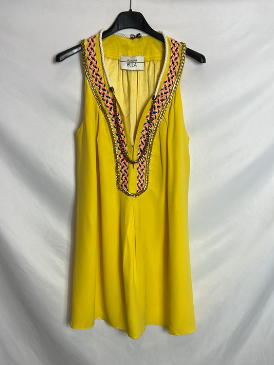 ELLA LUNA. Yellow dress with necklaces TU (S/M) (tara)