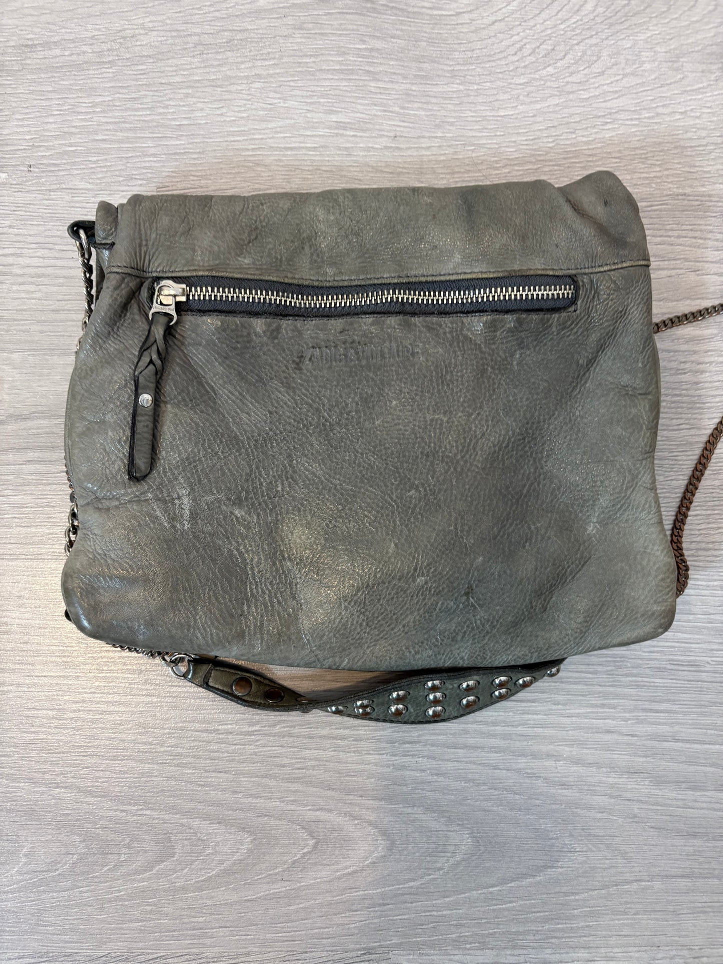 ZADIG&VOLTAIRE. Bolso gris piel doble asa