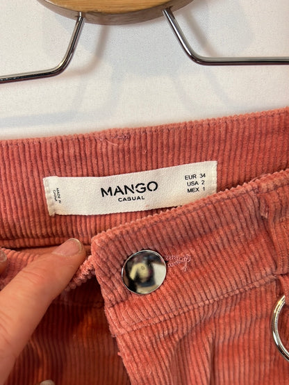 ZARA. Pantalón rosa pana T.34