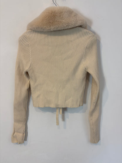 ZARA. Chaqueta canalé cropped