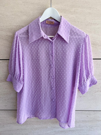 BIMANI. Blusa malva plumeti T.L