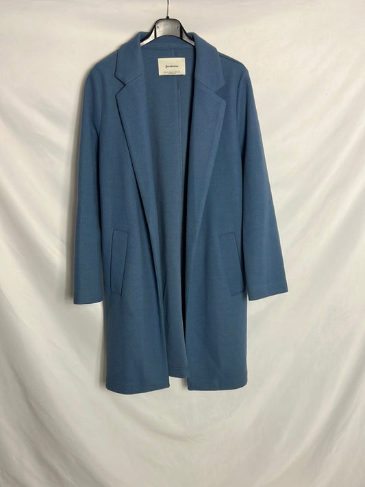 STRADIVARIUS . Abrigo paño azul . T S
