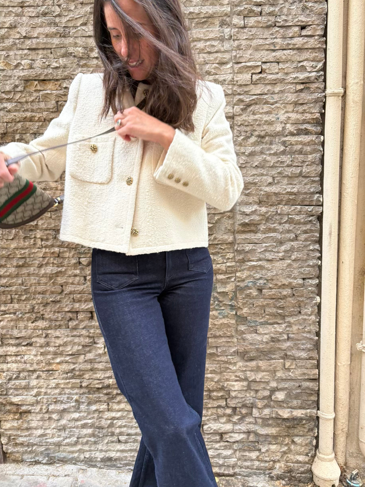 BA&SH. Chaqueta tweed botones relieve