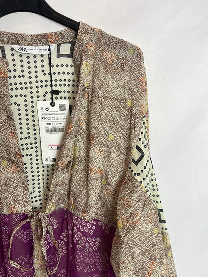 ZARA. Sobrecamisa texturas estampada. T XS-S