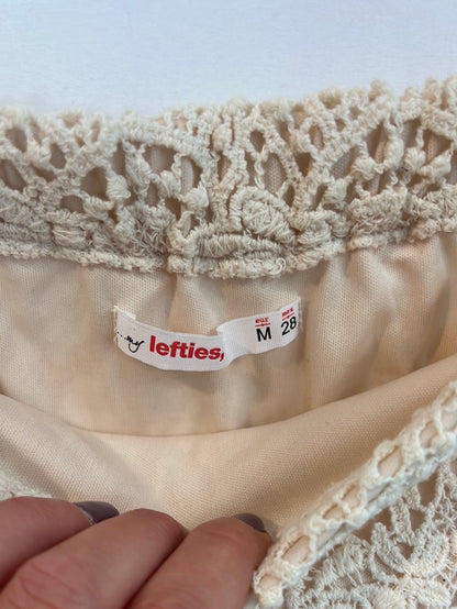 LEFTIES. Falda crochet beige elástica . T M