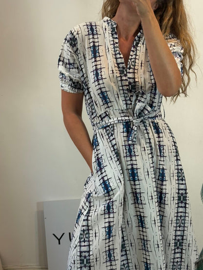 SLUIZ Ibiza. Vestido midi estampado bolsillos
