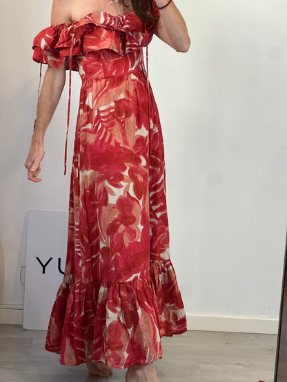 ZARA. Vestido largo de flores
