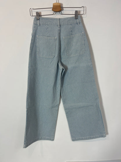 ZARA. Denim culotte claro rayas. T 34