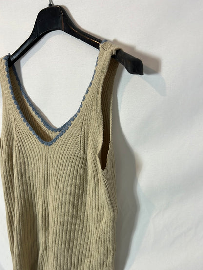 OTHERS. Beige ribbed top Tu(m)