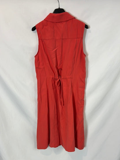 MANGO. Vestido midi coral T.m