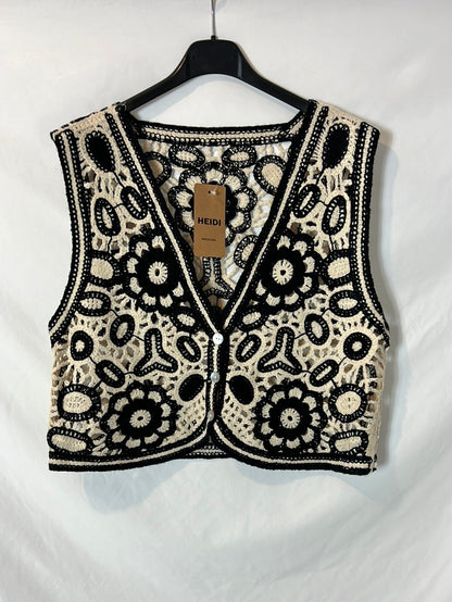 OTRAS. Chaleco bicolor troquelado. T S