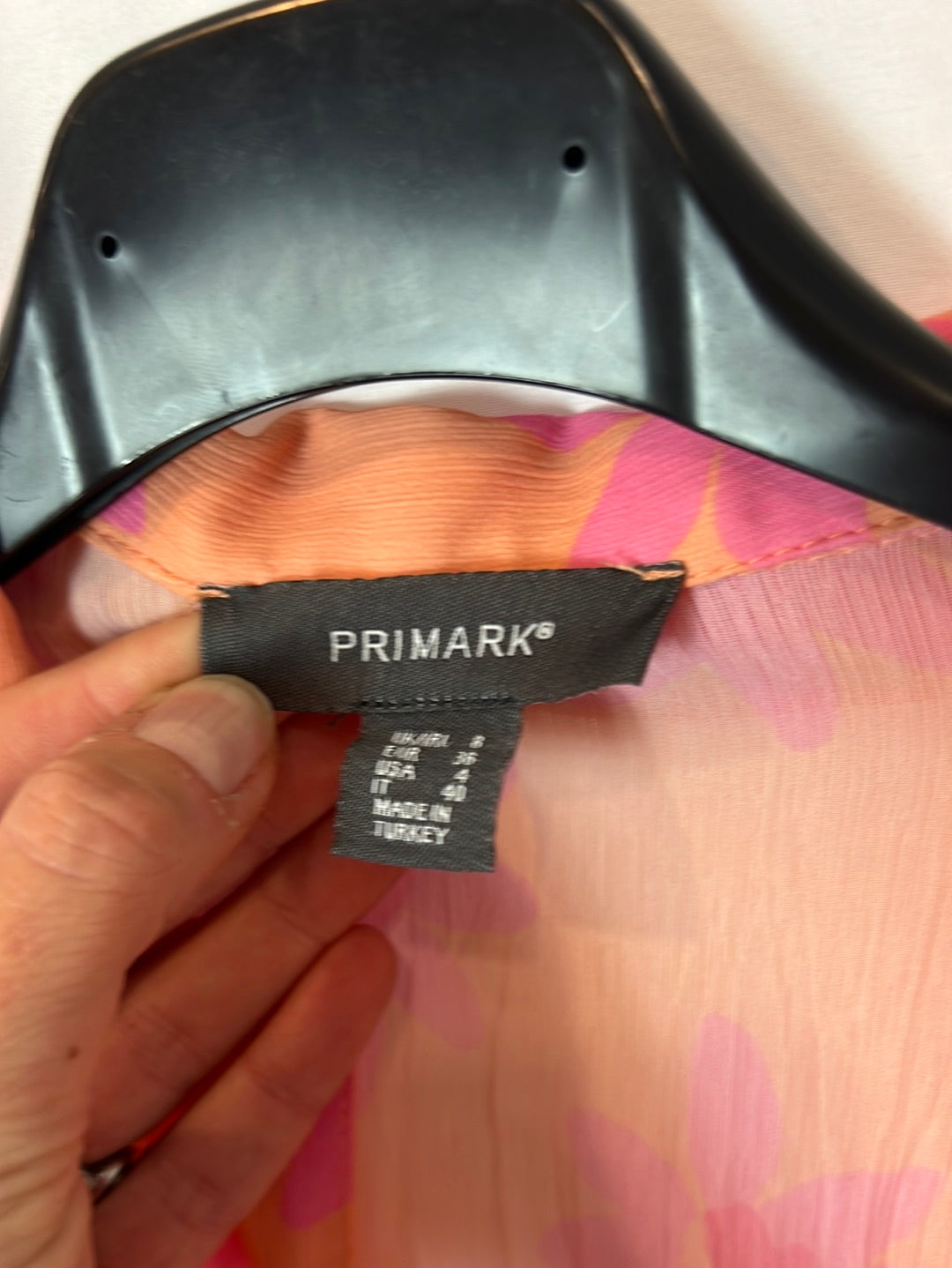 PRIMARK. Orange floral blouse. TS