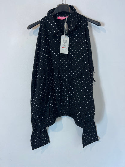 PINK WOMAN. blusa negra lunares (VARIAS TALLAS)
