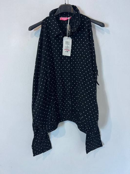 PINK WOMAN. blusa negra lunares (VARIAS TALLAS)