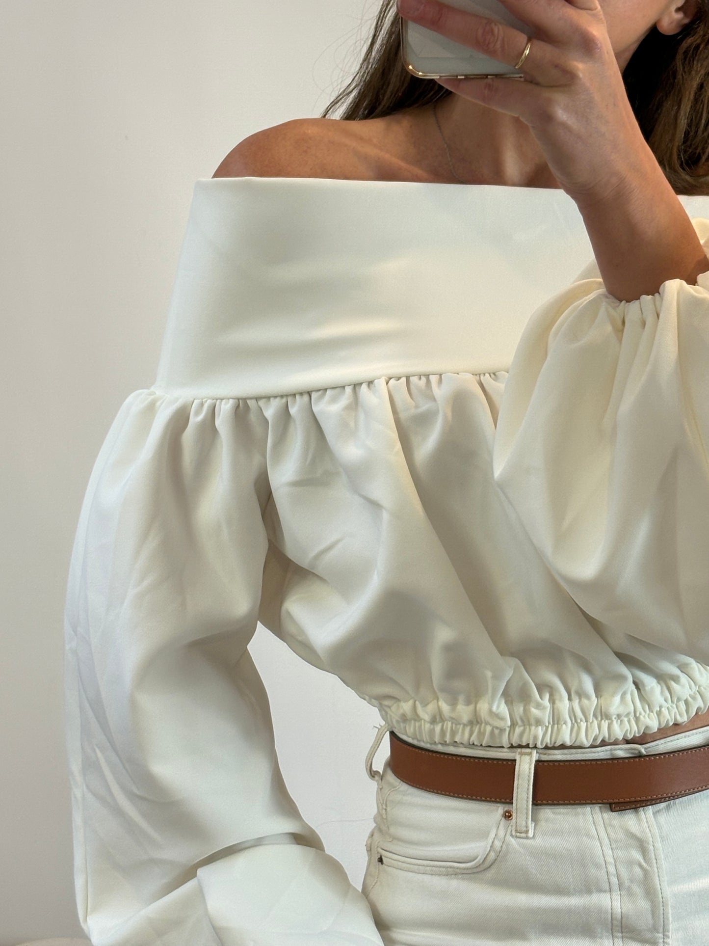 PALOMA LACACI. Top stretch cuello barco