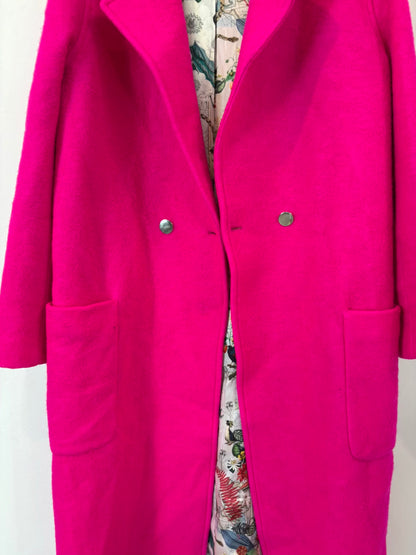 VILAGALLO. Abrigo largo lana fucsia