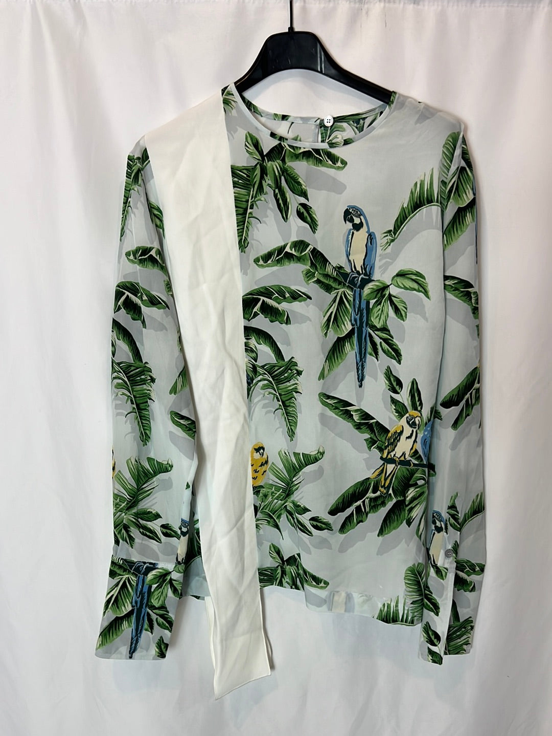 Stella McCartney. Blusa seda estampado tropical. T 40