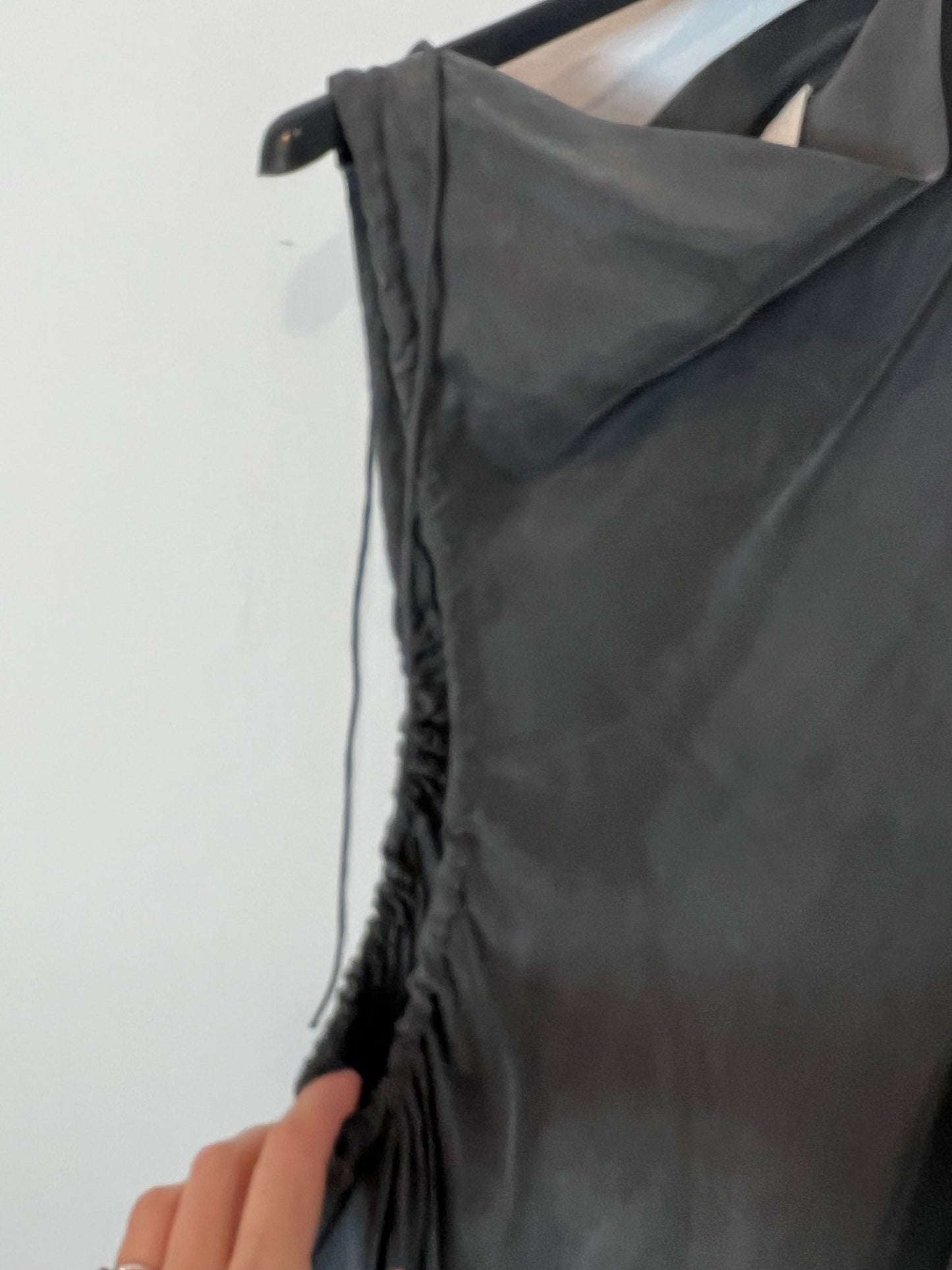 LANVIN. Vestido gris midi T.38