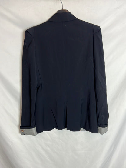 ZARA. Blazer azul botón dorado T.s