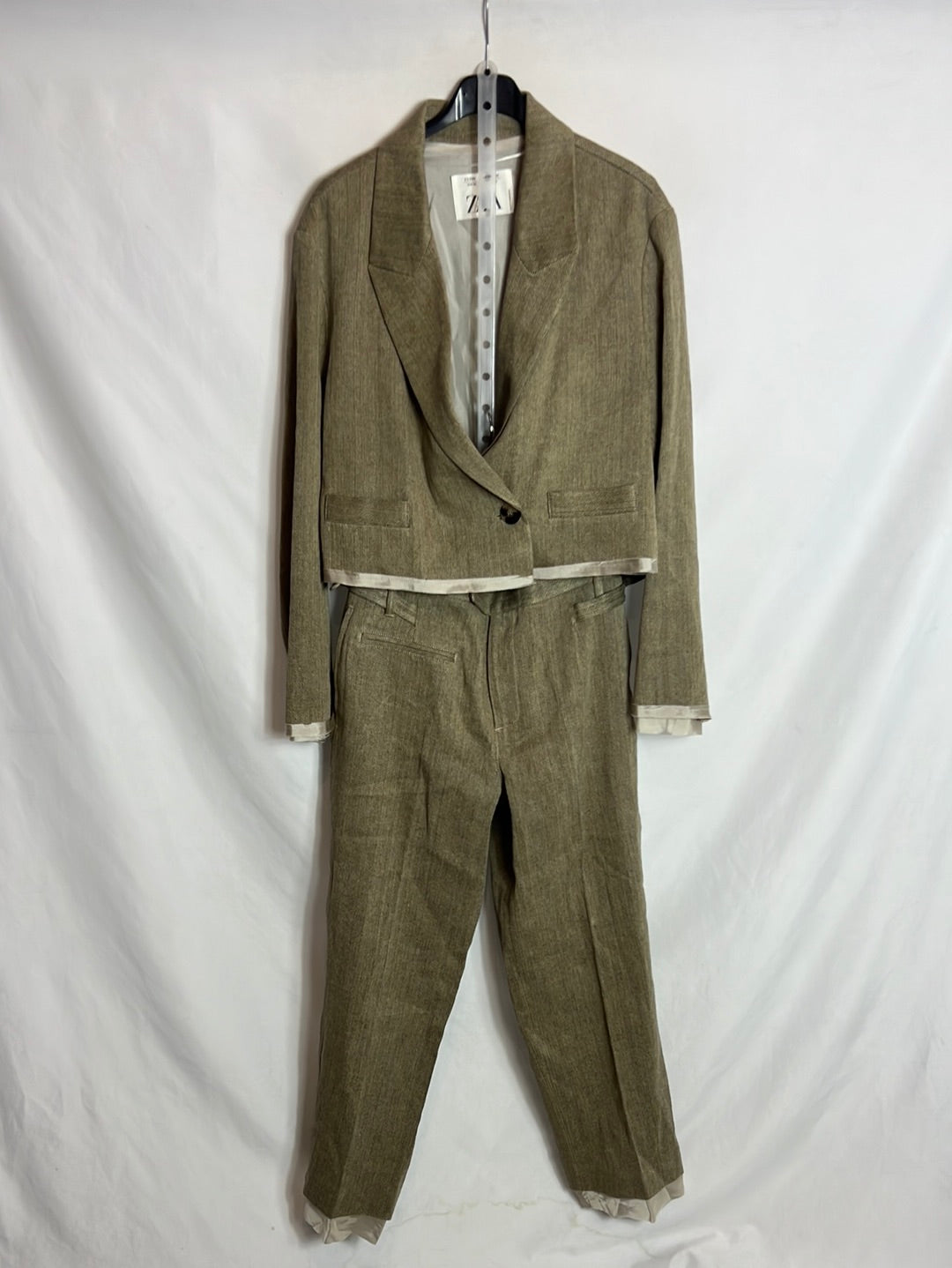 ZARA. Total look verde jaspeado. T XS