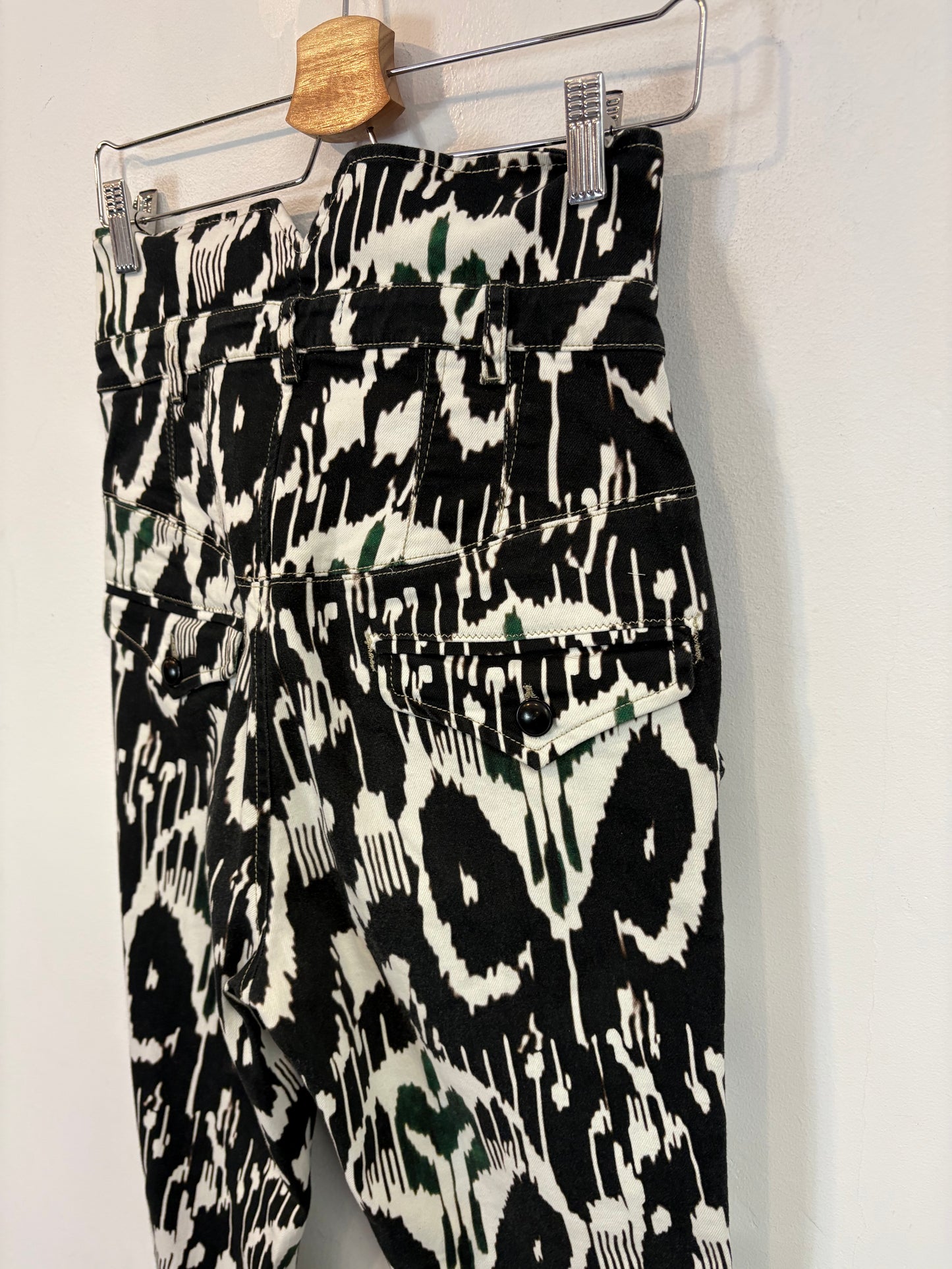 ISABEL MARANT. Denim estampado cintura alta