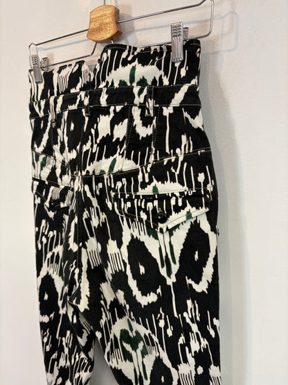ISABEL MARANT. Denim estampado cintura alta