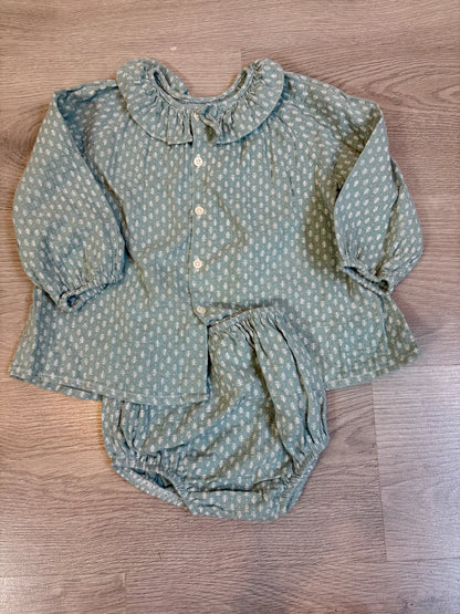 LOLA PALACIOS. Jesusito verde agua estampado. T 3 años