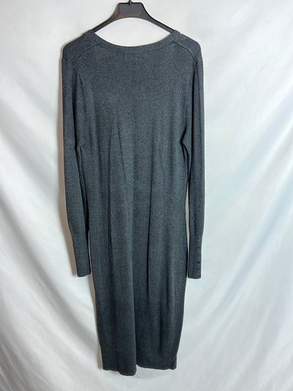 ZARA. Vestido gris punto T.m