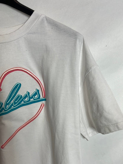 MANGO. Camiseta corta blanca letras. T M