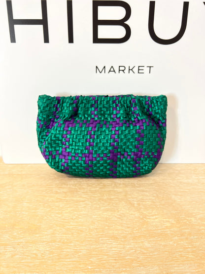 ZARA. Bolso de mano trenzado bicolor