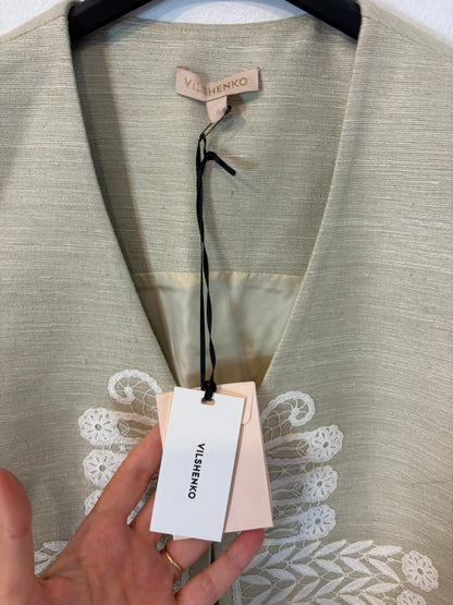 VILSHENKO. Chaleco seda bordados. T 8 (M)