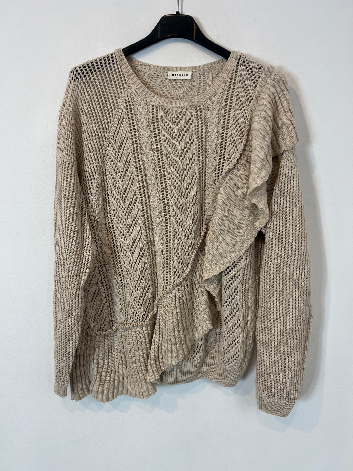 MASSCOB. Jersey beige  algodón troquelado  T.m