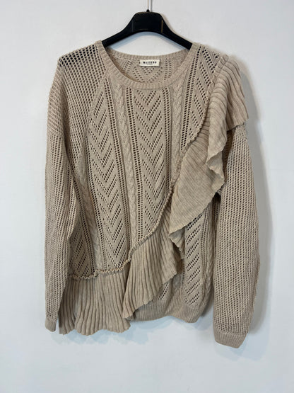 MASSCOB. Jersey beige  algodón troquelado  T.m