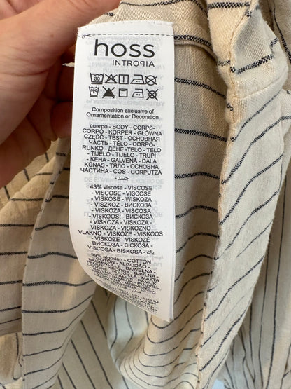 INTROPIA. Blusa beige rayas con lino