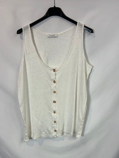 ESE O ESE. Top blanco lino. T.s