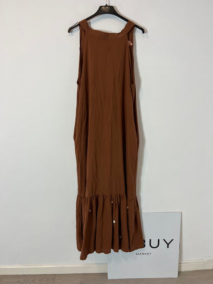 WAMY. Vestido marrón caracolas T.m/l