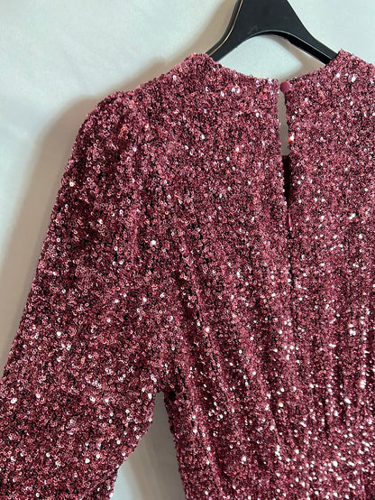 & OTHER STORIES. Vestido lentejuelas mini rosa. T 40