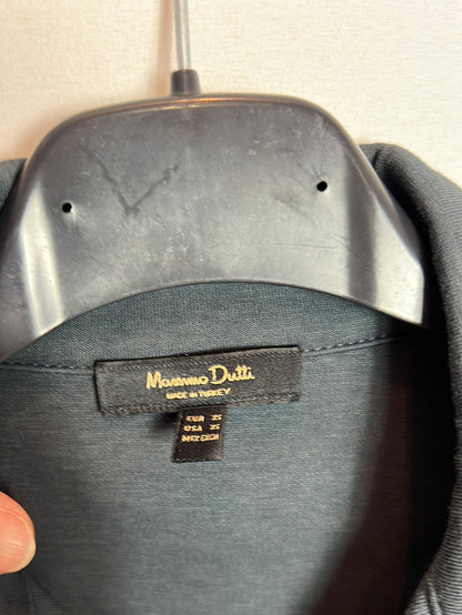 MASSIMO DUTTI. Dark blue polo-style top. Size XS