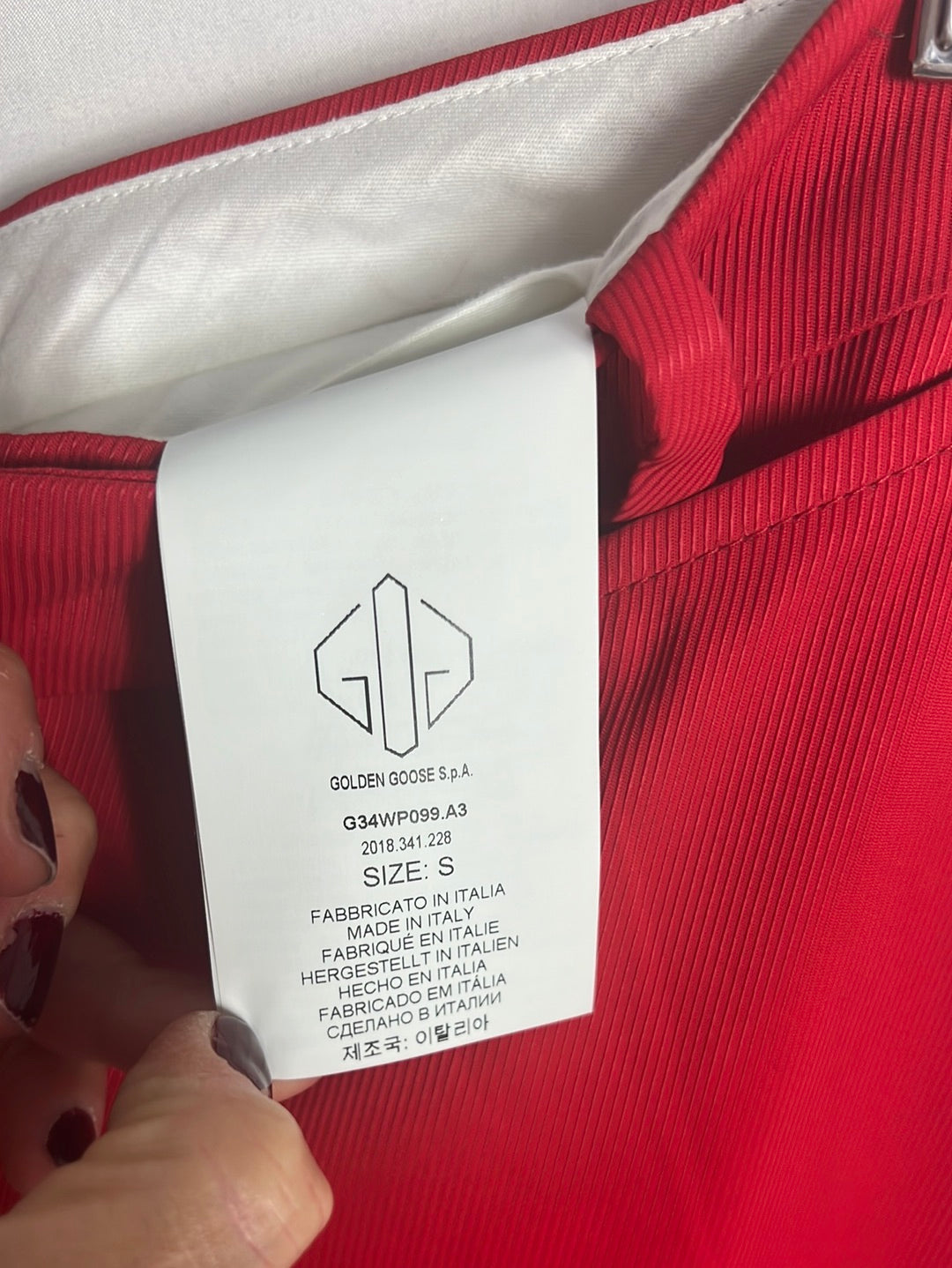 GOLDEN GOOSE. Wide-leg red trousers. TS