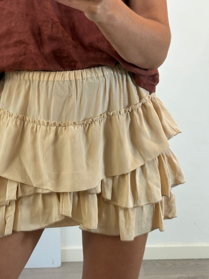 ISABEL MARANT. Falda beige seda. T 0 (XS/S)