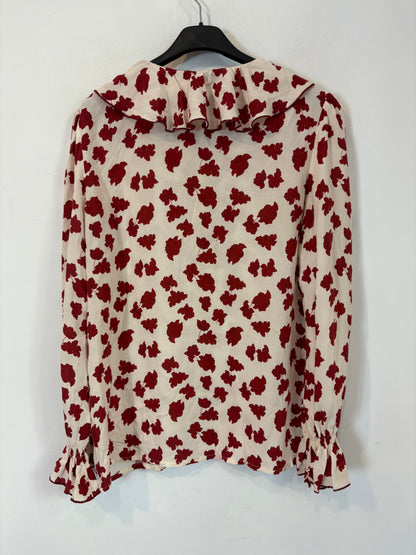 ELEFANTINE. Beige blouse with ruffled neck. Yours