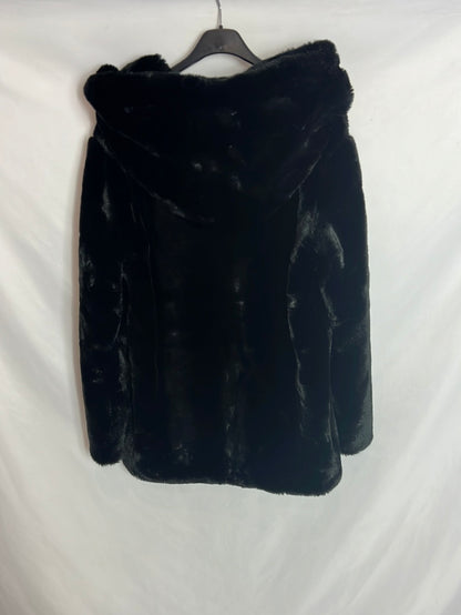ZARA. Abrigo pelo con capucha . T L