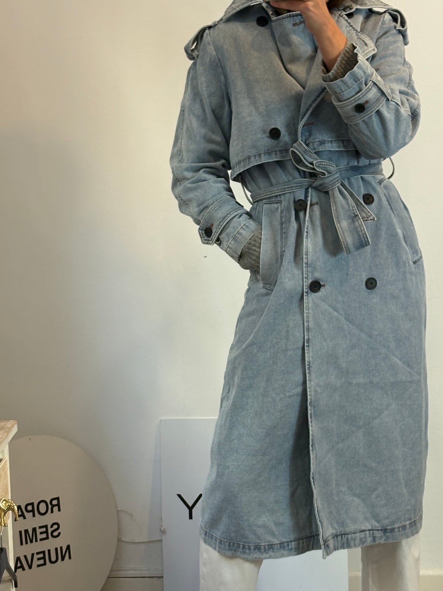 DESIGUAL. Gabardina denim