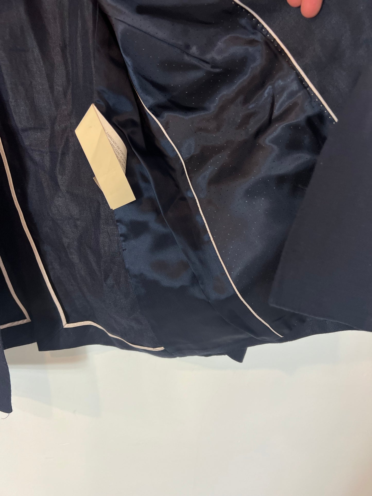 MASSIMO DUTTI. blue linen blazer T.40